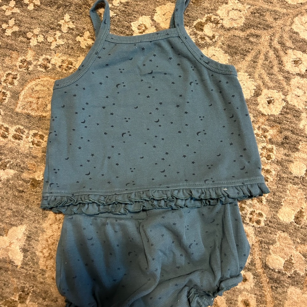 Blue stars & moon Kate Quinn Tank top set size 18-24 months